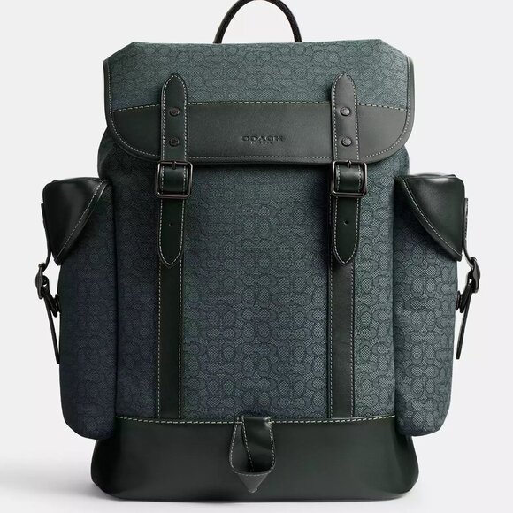 🥰 Coach Hitch Backpack In Micro Signature Jacquard - Picture 1 of 12